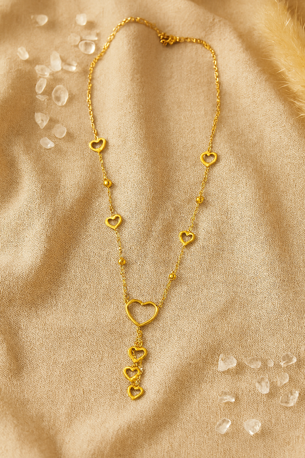 Golden Heart Strand Necklace