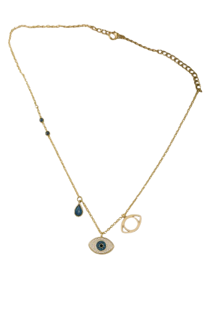 Blue Eye of Grace gold Necklace