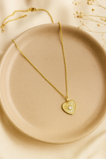Golden Ray Heart Necklace
