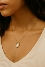 Soft Glow Pendant Gold Necklace