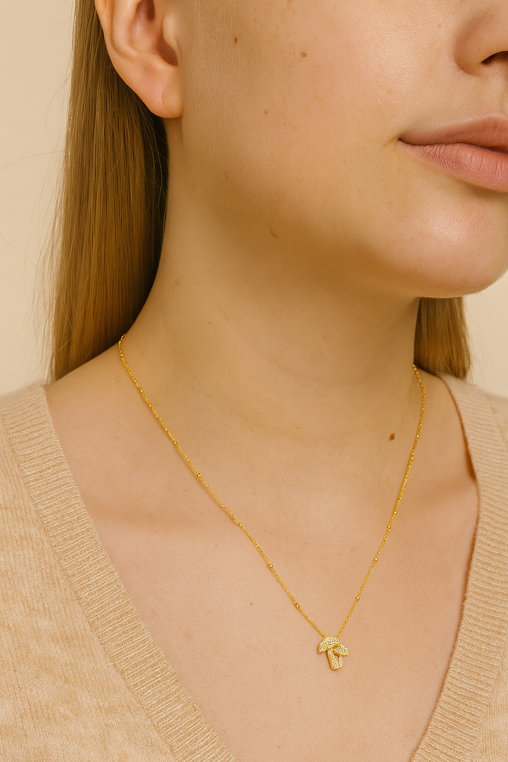 Mystic Mushrooms Gold Necklace