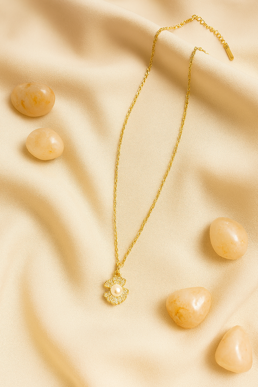 Delicate Golden Pearl Necklace