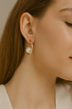 Pearl C Rose Gold Hoop