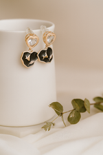 Two-Tone Rose Gold Heart Drop Earrings
