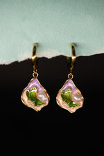 Enamel Pearl Drop Earrings