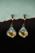 Enamel Pearl Drop Earrings