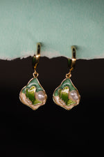 Enamel Pearl Drop Earrings