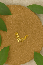 Gold Abstract V Ring