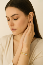 Crystal Grid Golden Bangle