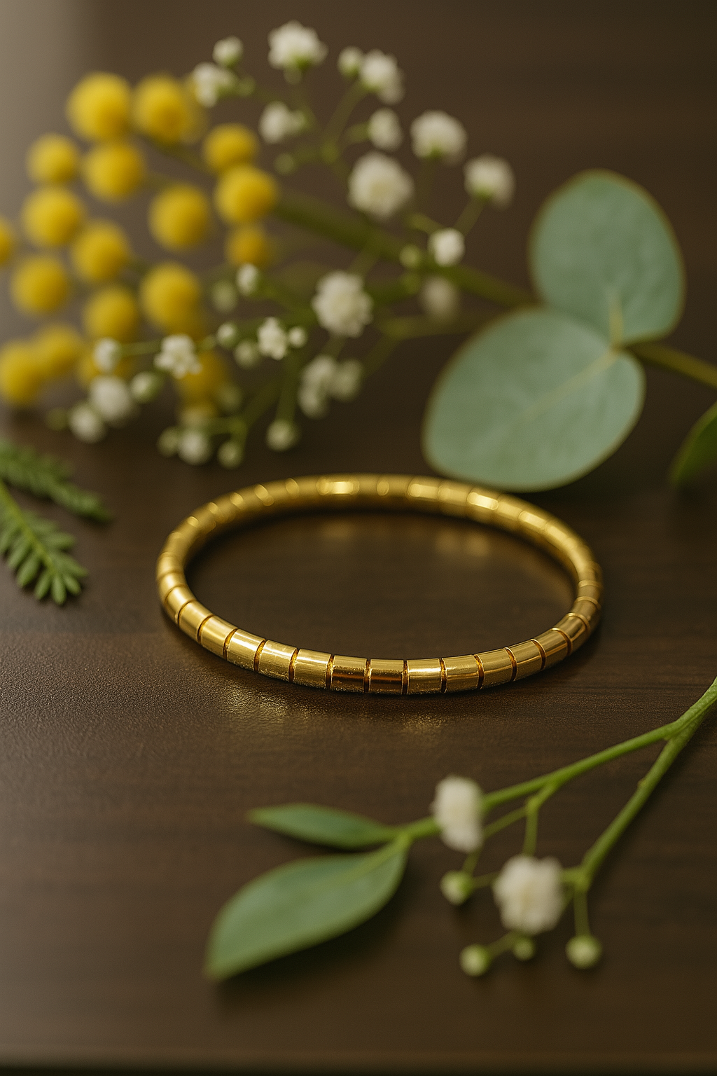 Linear Detail Gold Bracelet