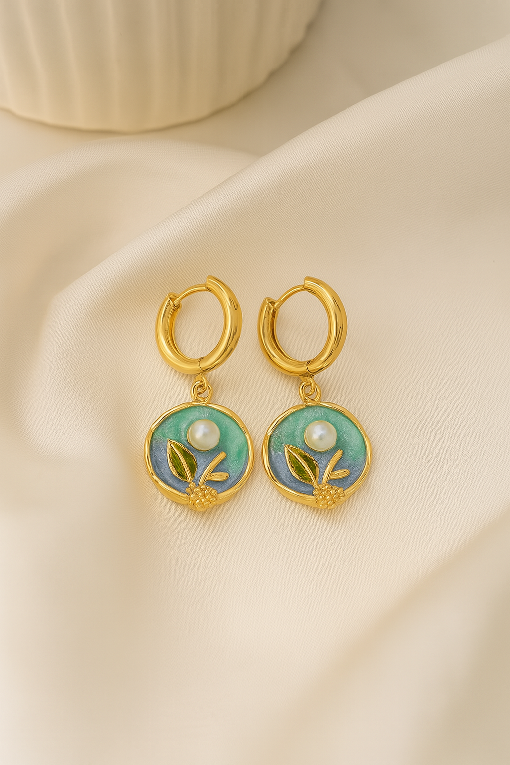 Dreamy Meadow Hoops Gold Earings