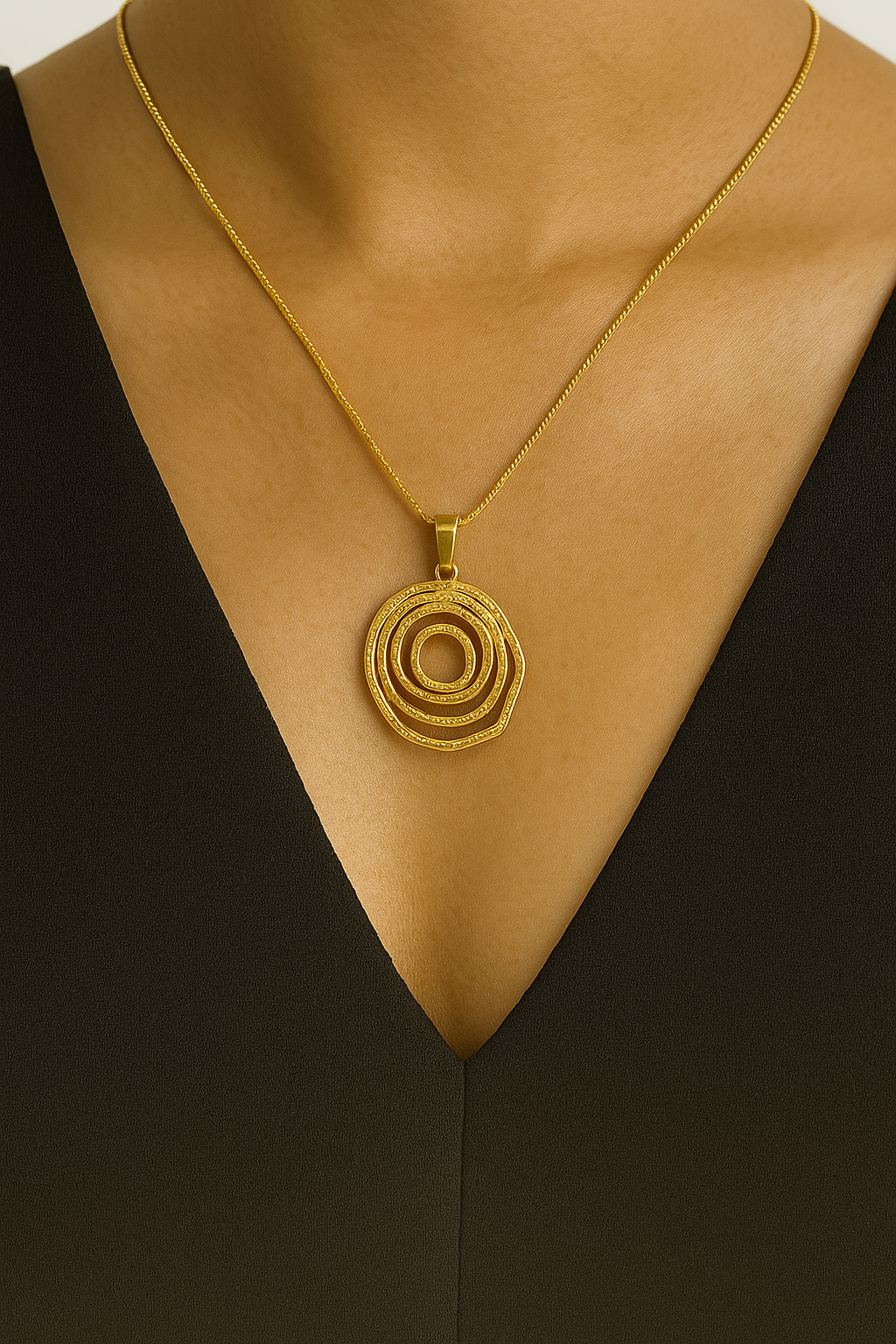 Abstract Coiled Gold Necklace