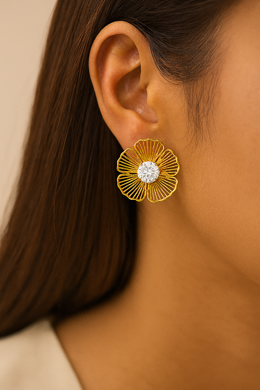 Petal Perfect Golden Studs