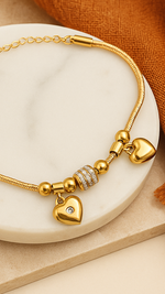 Droplet Heart Gold Bracelet