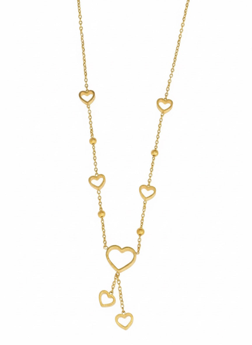 Golden Heart Strand Necklace