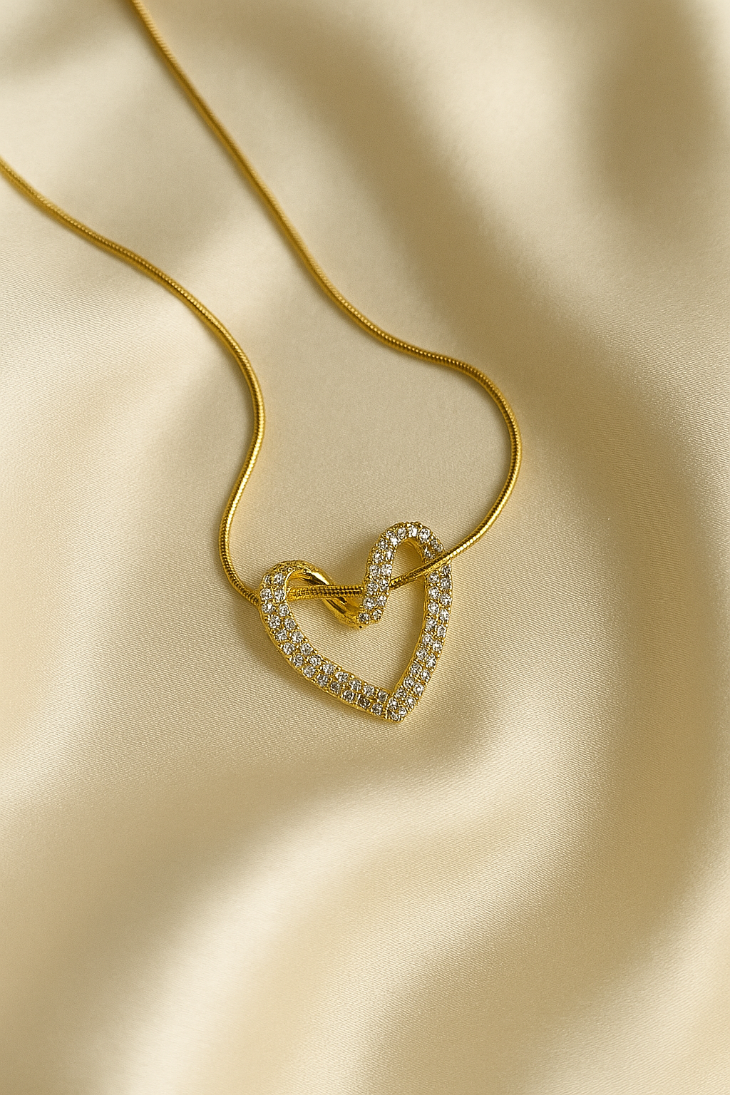 Intertwined Heart Gold Necklace