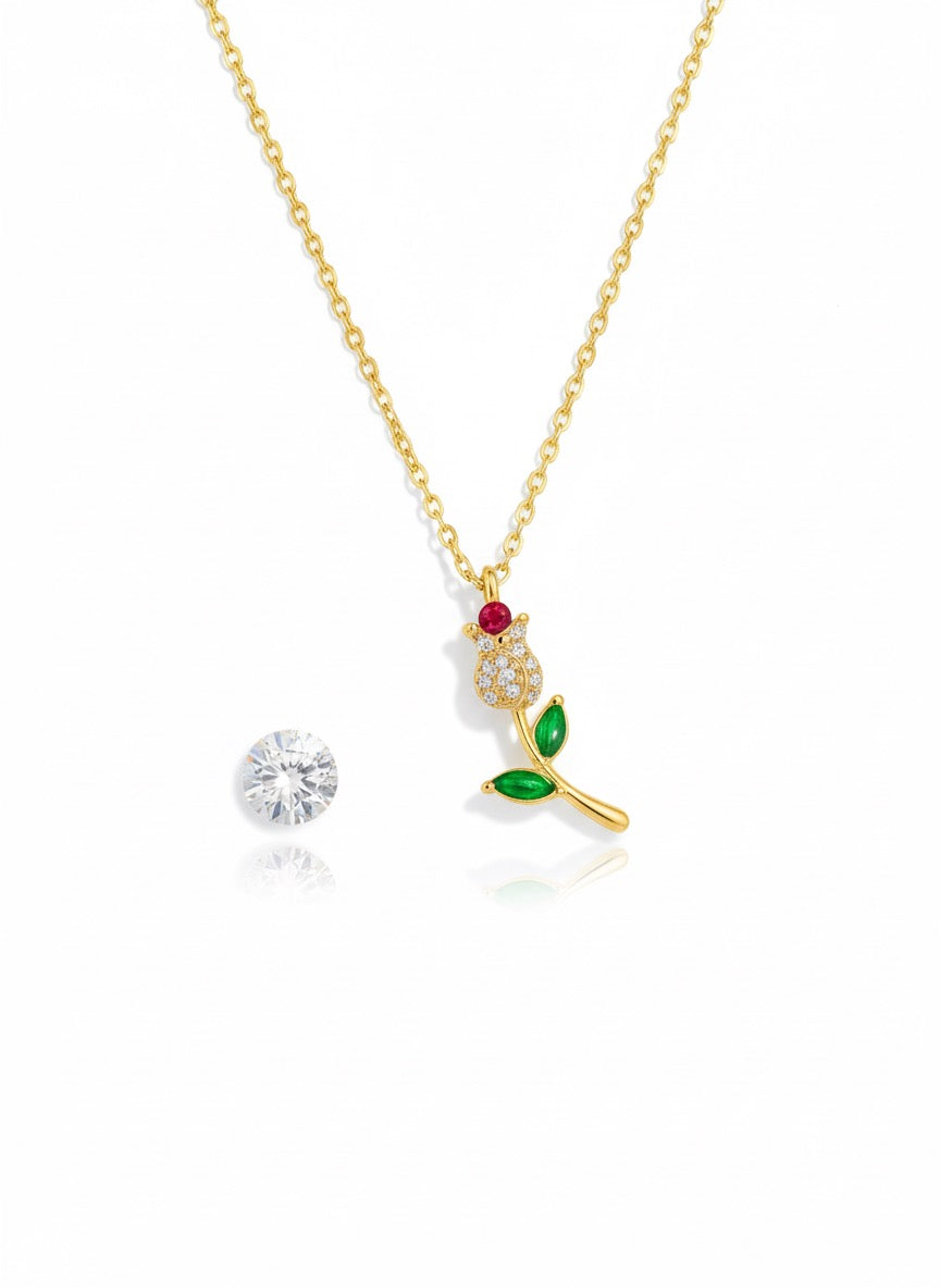 Rosebud Whisper Gold Necklace