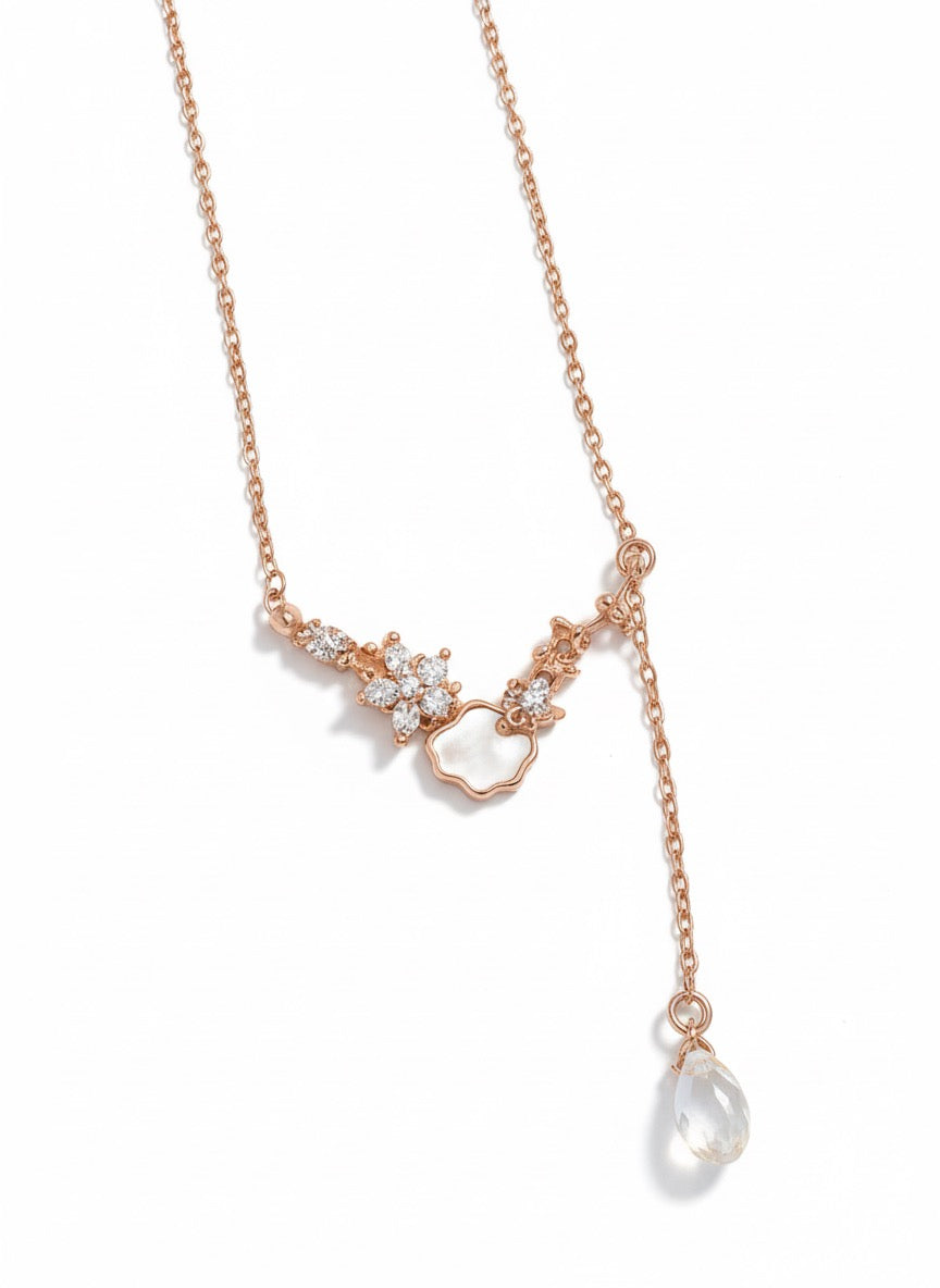 The Celeste Lariat Rose Gold Necklace