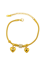 Droplet Heart Gold Bracelet