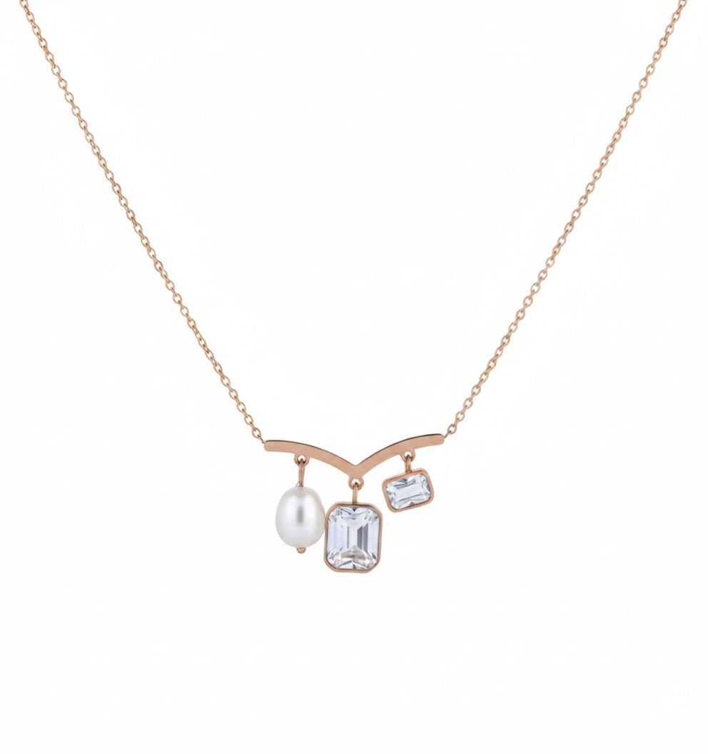 Rose Gold Trinity Treasure Necklace
