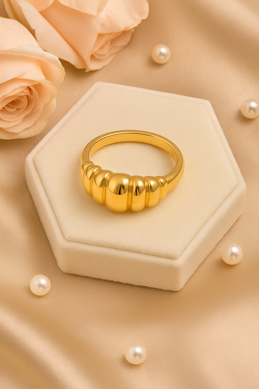 Regal Armor Rose Gold Ring