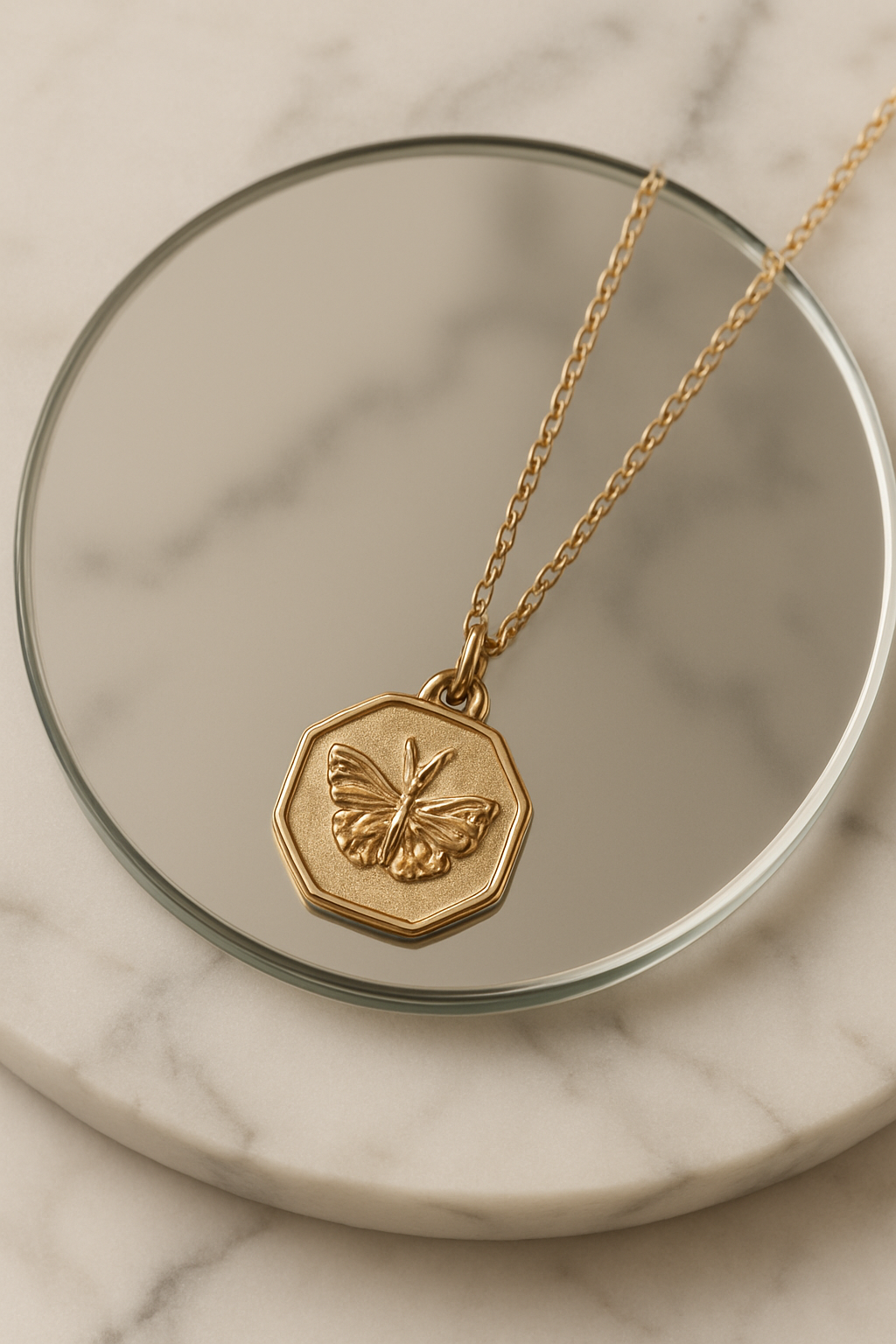 Gold Octo-Butterfly Necklace