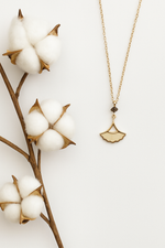 Gold Ginkgo Leaf Drop Necklace
