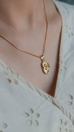 Golden Wax Sealed Tulip Pendant Necklace