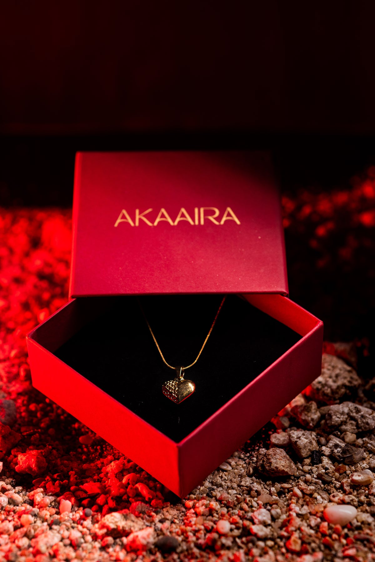 Golden Textured Heart Necklace