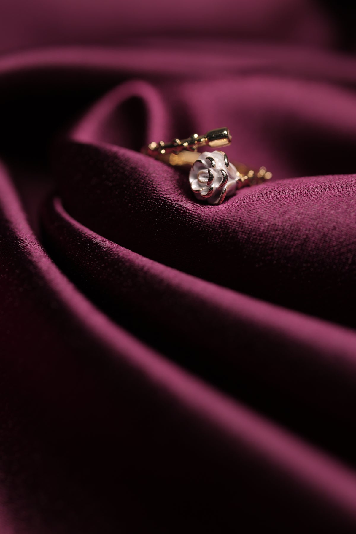 The Porcelain Rose Open Gold Ring