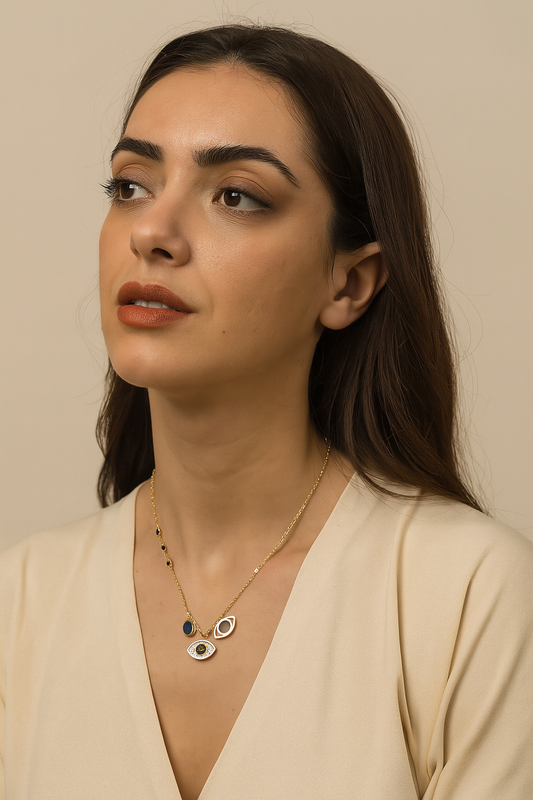 Blue Eye of Grace gold Necklace