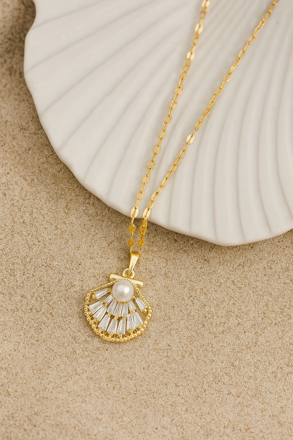 Golden Seashell Serenity necklace