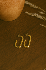 Crescent Curve Gold Earrings