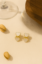 Twin Hearts Gold Earings