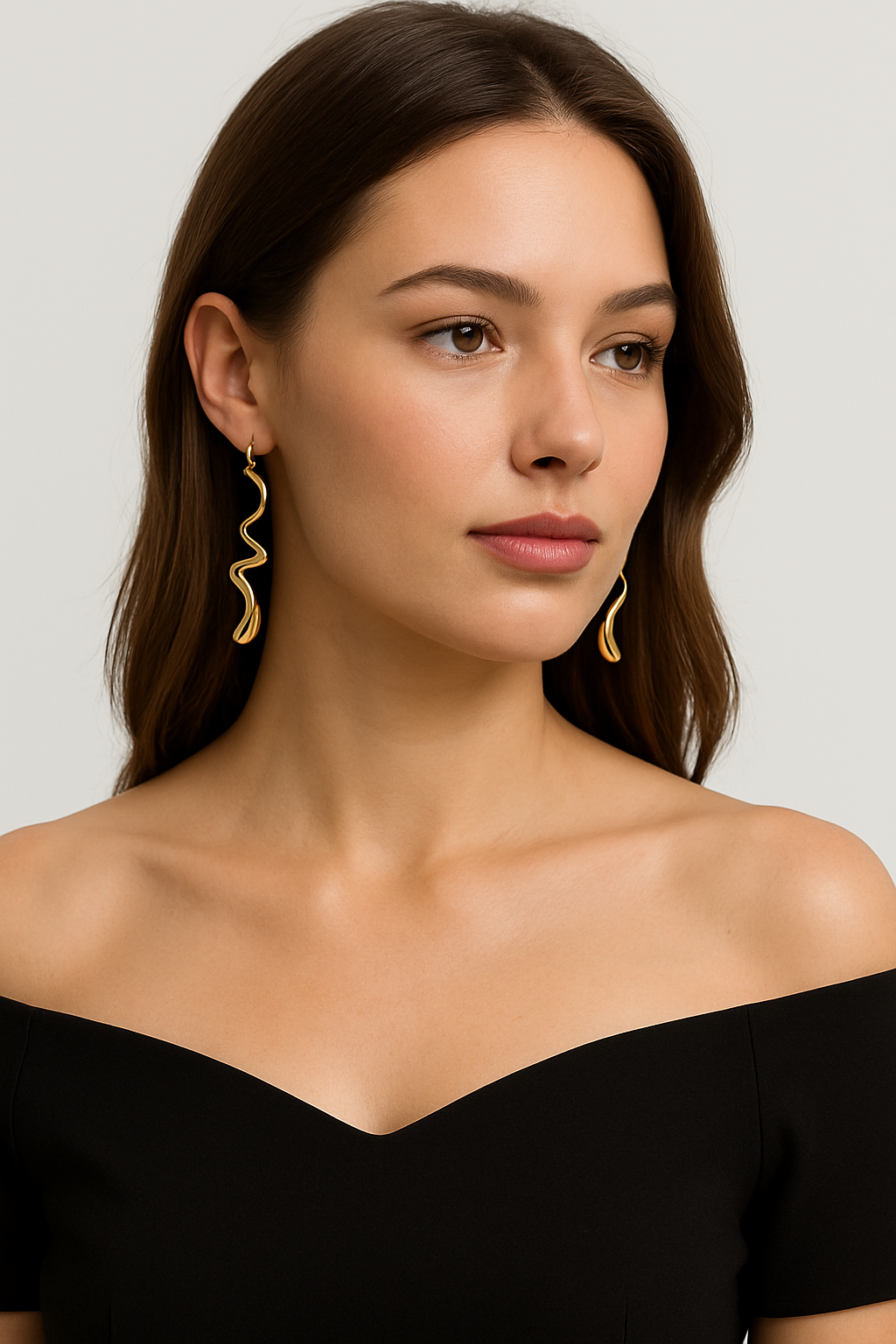 Serpentine Golden Drops Earrings
