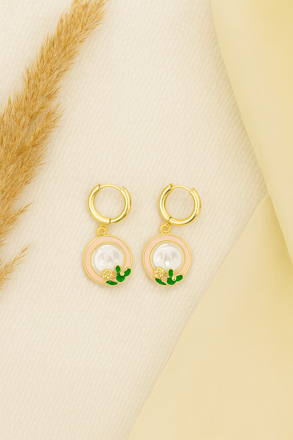 Artisan Pearl Gold Hoops