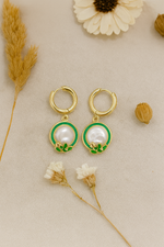 Artisan Pearl Gold Hoops