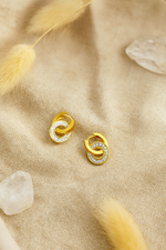 Gold Graceful Fusion Huggies Earrings