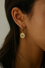 Rosette Enamel Gold Earrings