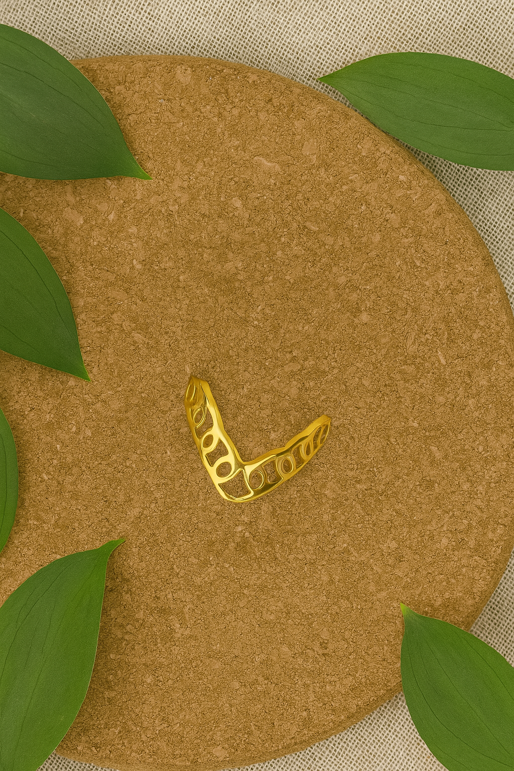 Gold Abstract V Ring