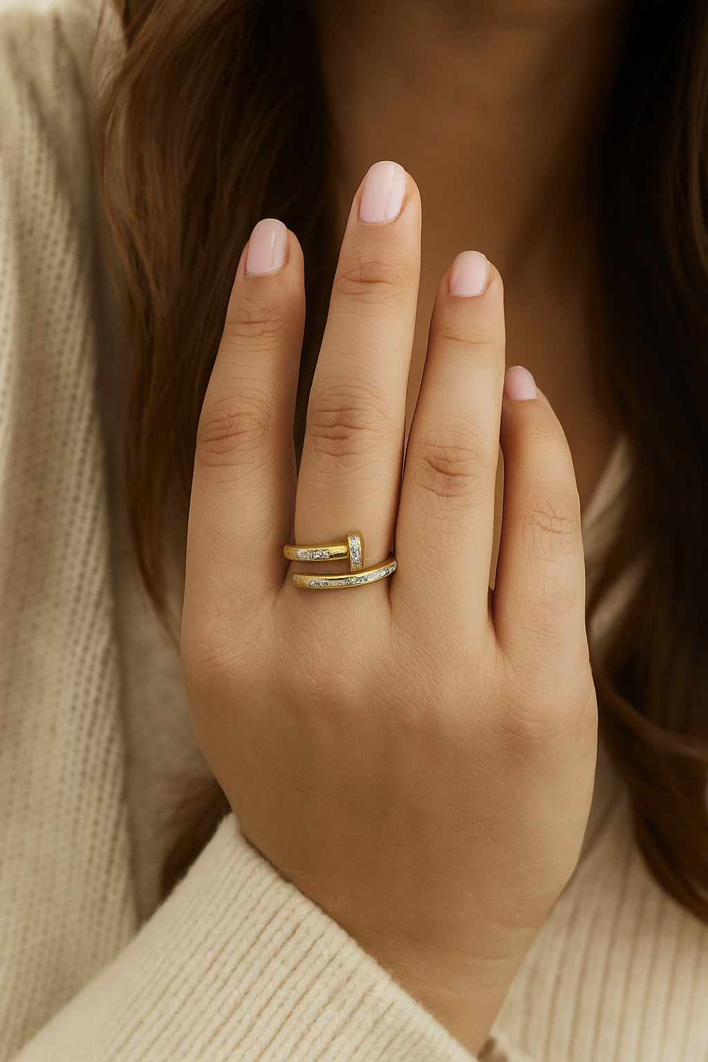 Serpentine Sparkle Gold Ring