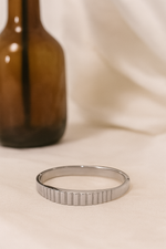 Fluted Edge Cuff Silver Bracelet