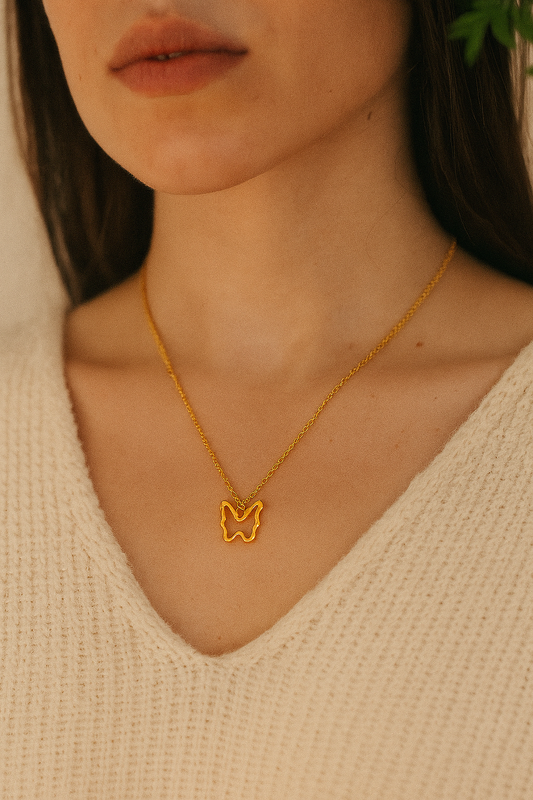 Wings of Gold Butterfly Necklace