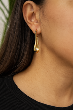 Raindrop Golden Hoops
