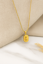 Golden Wax Sealed Tulip Pendant Necklace