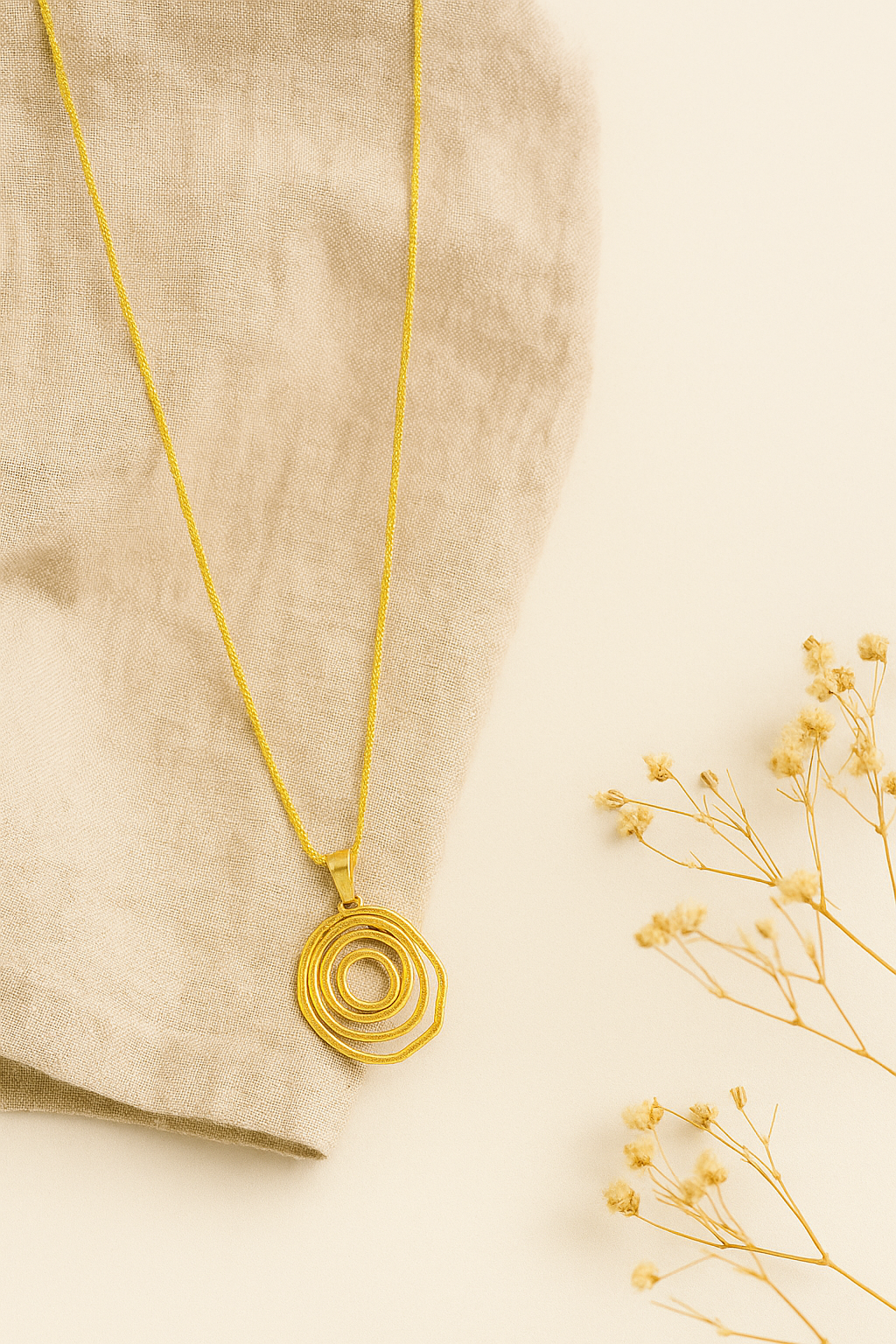 Abstract Coiled Gold Necklace