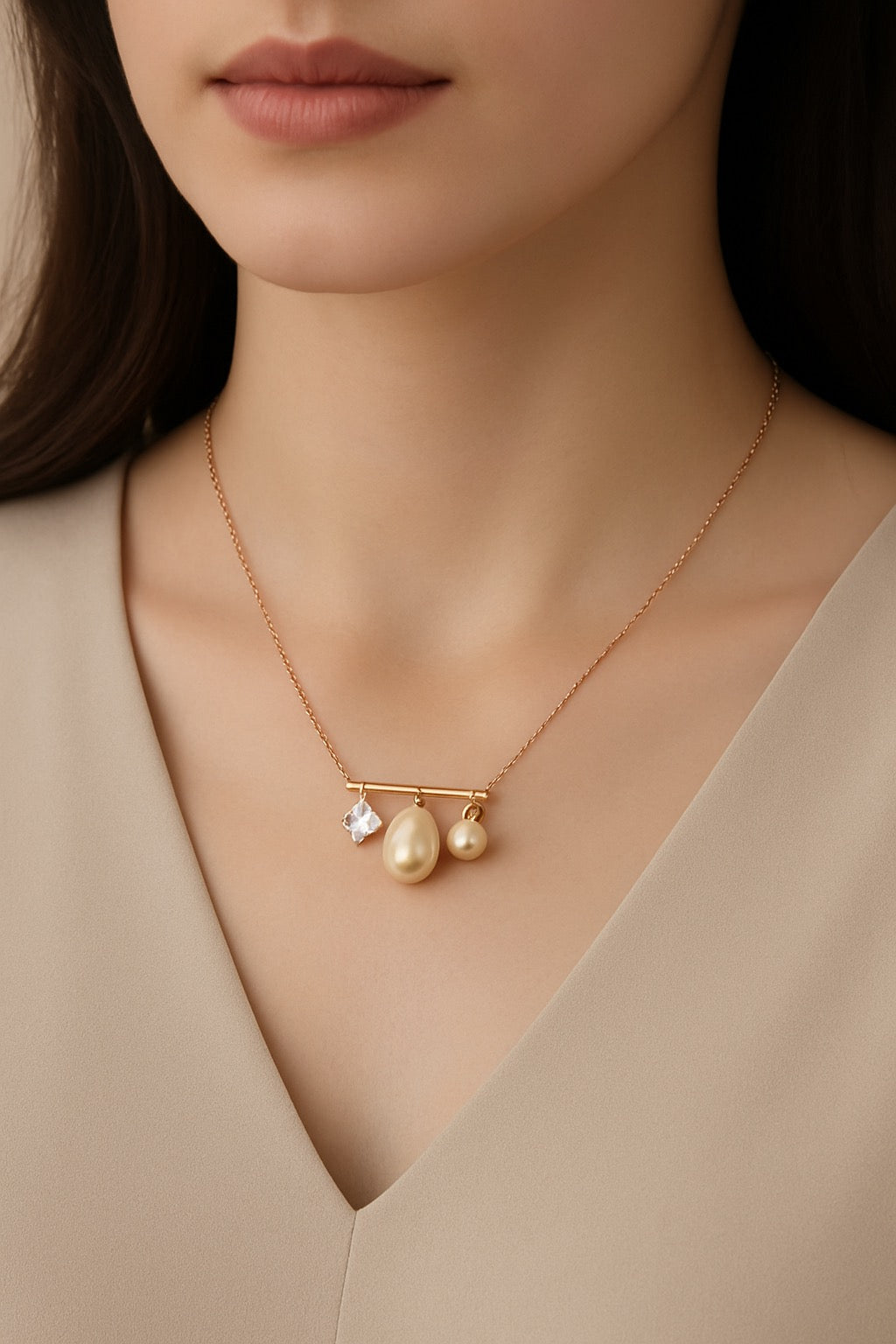 Celestial Drops Rose Gold Necklace