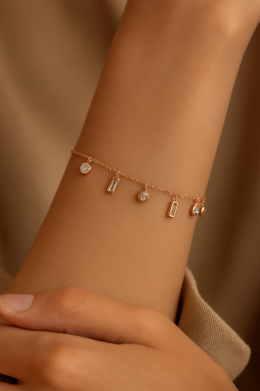 Ethereal Rose Gold  Charm Bracelet