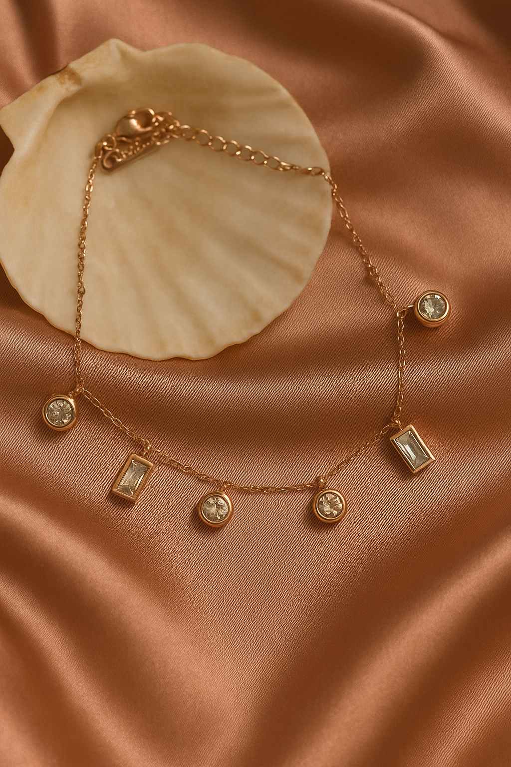 Ethereal Rose Gold  Charm Bracelet