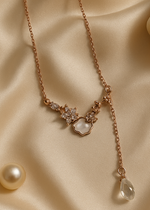 The Celeste Lariat Rose Gold Necklace